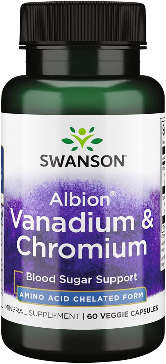 Swanson Albion Chelated Vanadium and Chromium 60 Veg Capsules