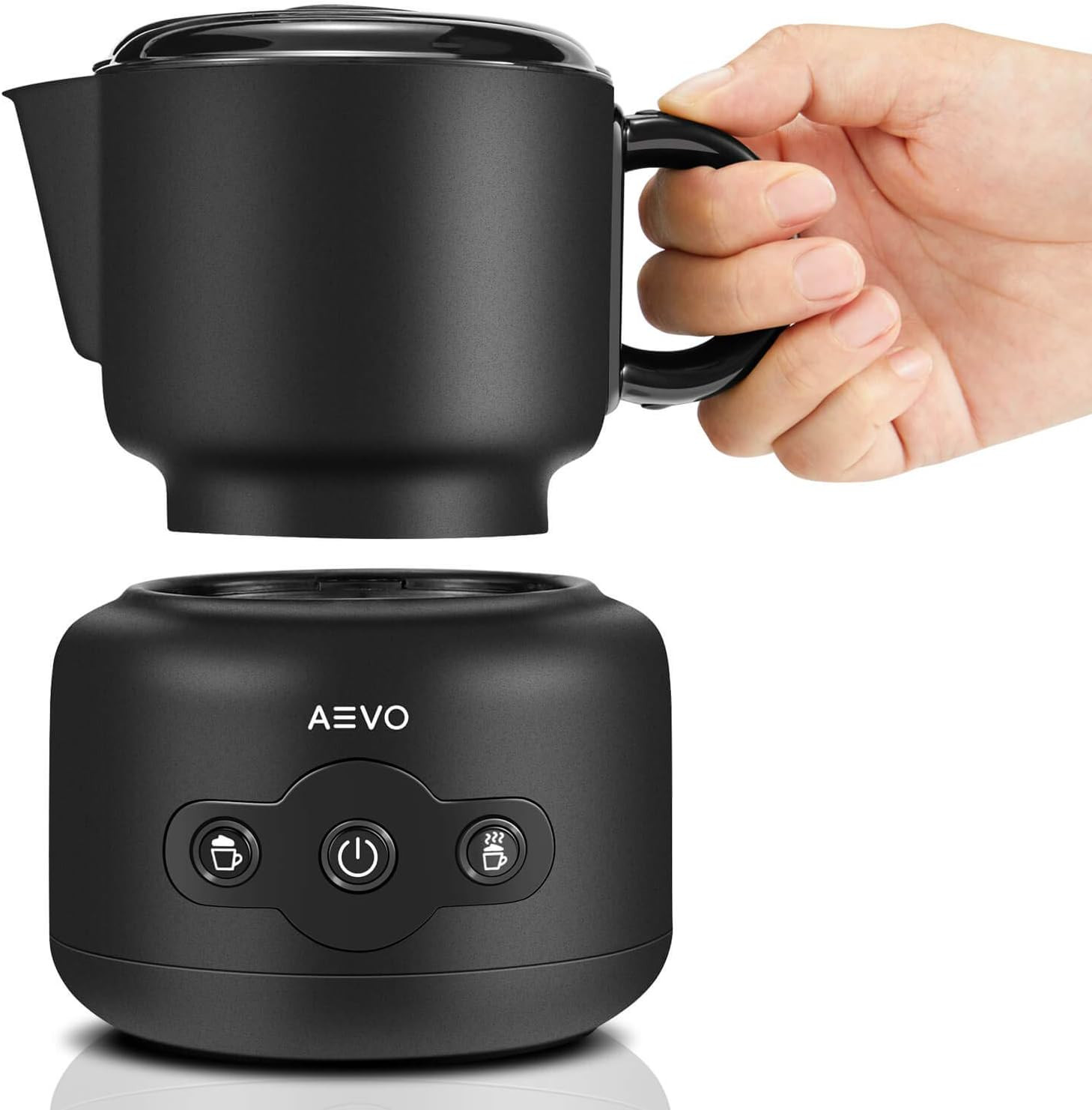 AEVO Milk Frothing Machine, Automatic Electric Milk Warmers and Foam Maker, Dishwasher Safe Detachable Pitcher, Milk Steamer and Frother, 4 Modes for Lattes, Cappuccinos, Hot Chocolate, and More