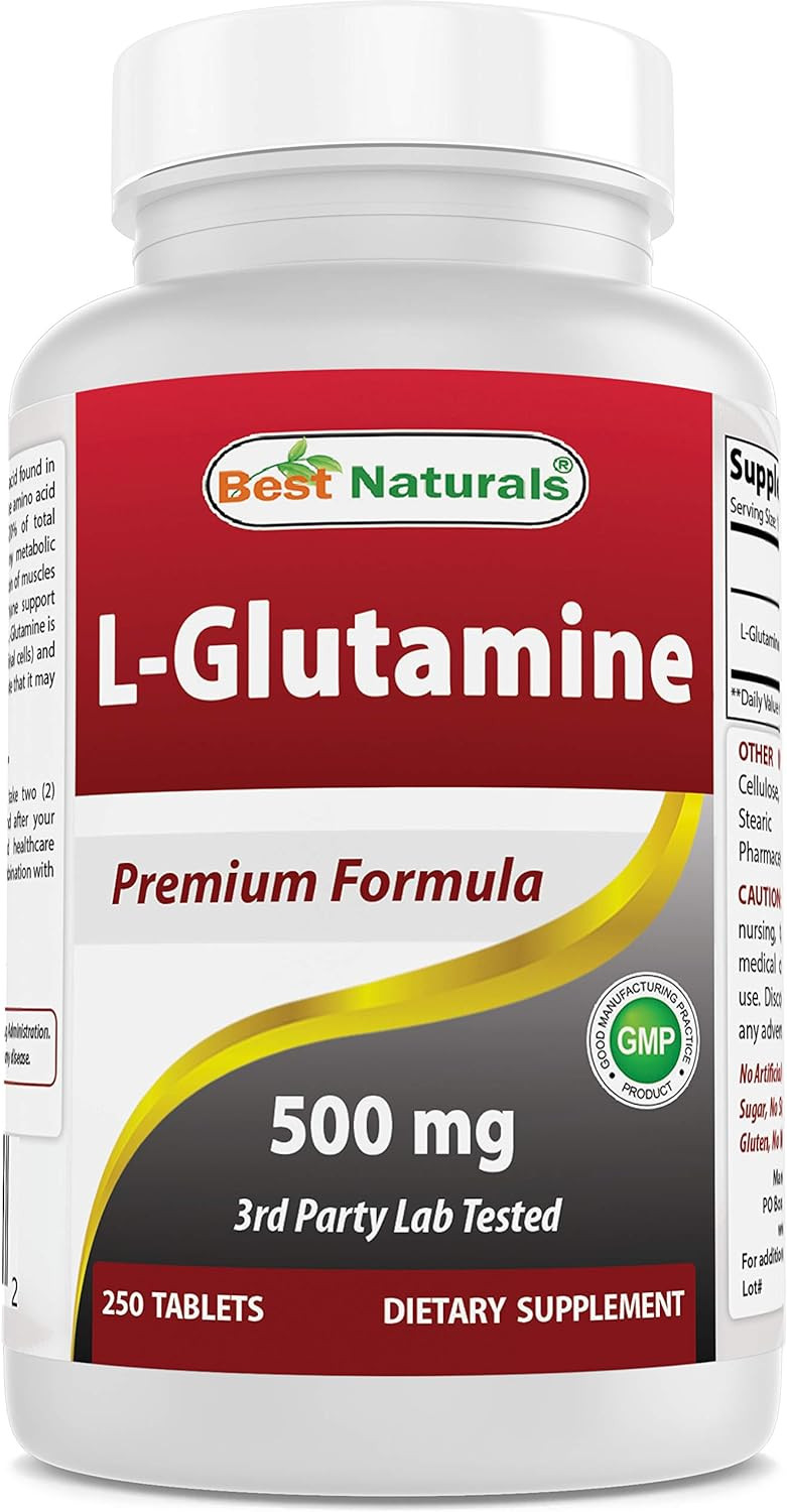 Best Naturals L-Glutamine 500 mg 250 Tablets