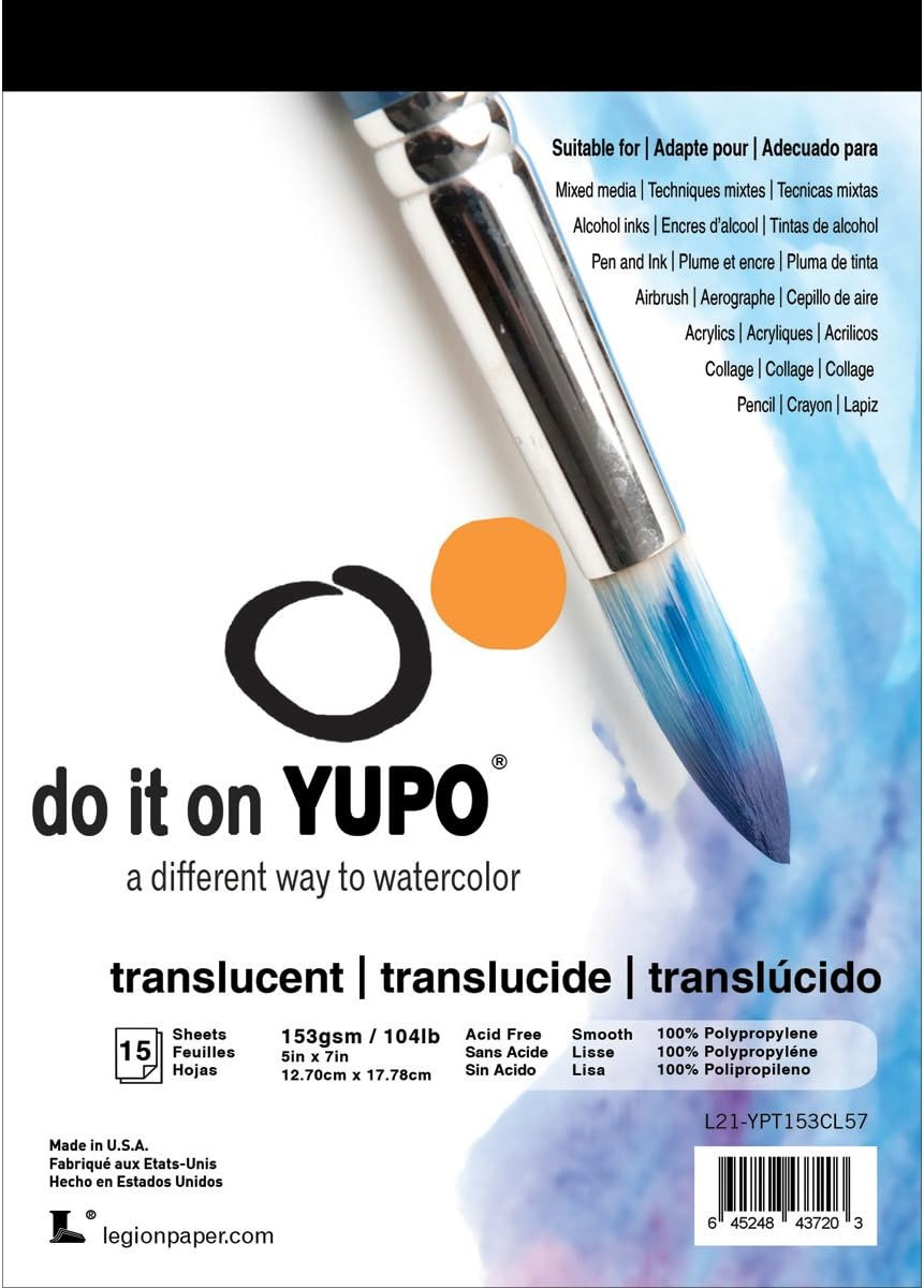 Yupo Paper L21-YUP153CL57 Translucent Sheets 3ct, 5" x 7"