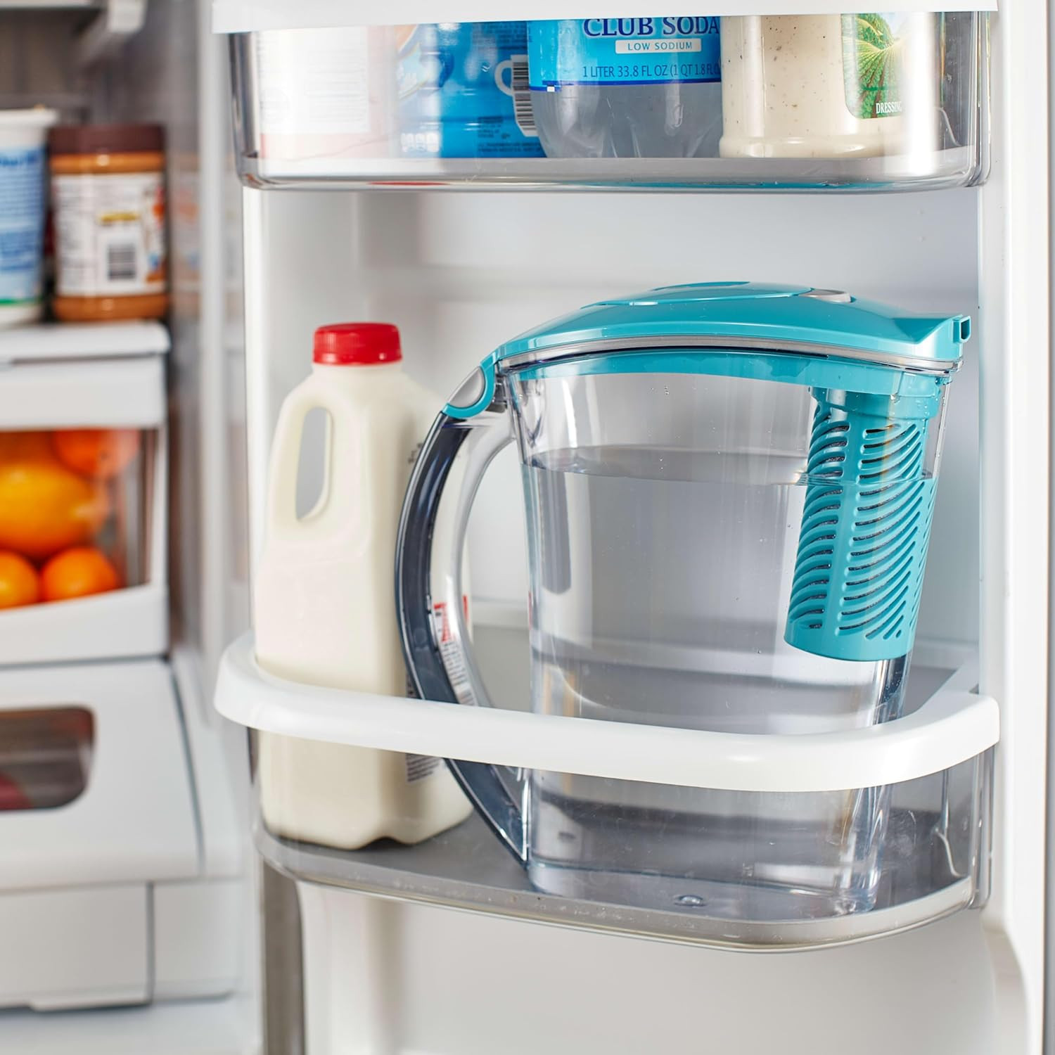 Brita Large Water Filter Pitcher for Tap and Drinking Water with 1 Stream Filter, Lasts 2 Months, 10 Cup Capacity, BPA Free, Lake Blue